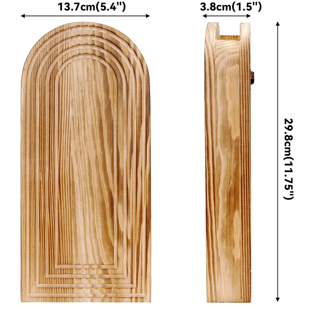 1/2pcs Wooden Wall Hanging Vase Landscape Indoor Decoration Plant Flower Pot Hanging Wall Flower Pots For Dried Florals Grasses