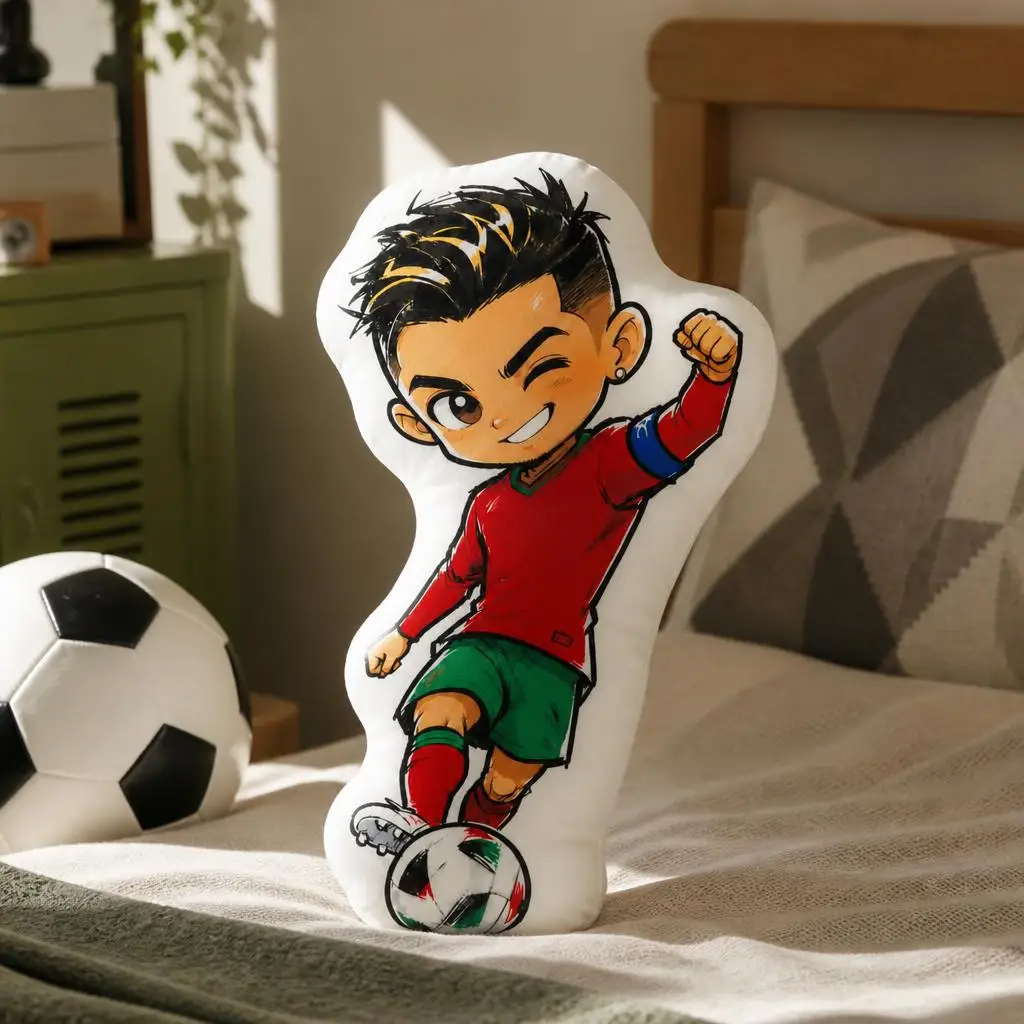 CR Portugal Soccer Football Number Seven Fan Plush Pillow Cushion Irregular Stuffed Throw Pillow Home Decor Gift Sofa Bed
