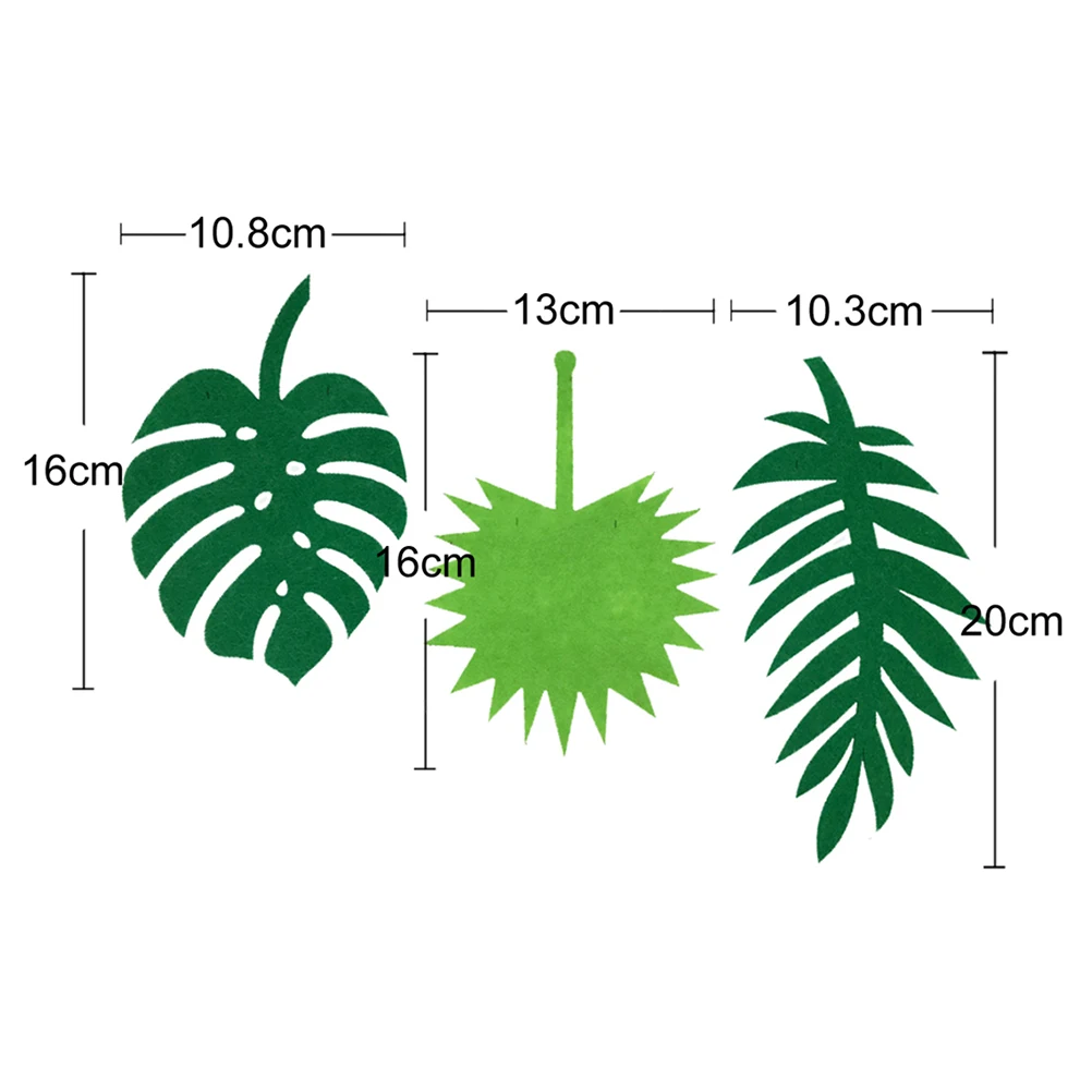 

Green Leaves Tropical Bunting Hawaii Garland Hawaii Banner Nonwovens Felt Felt Garland Party Supplies Wall Window Decor
