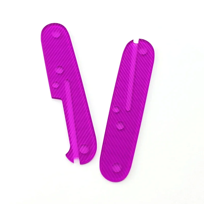 1 Pair Purple Acrylic Material Handle Scales for 91mm Victorinox Swiss Army Knives