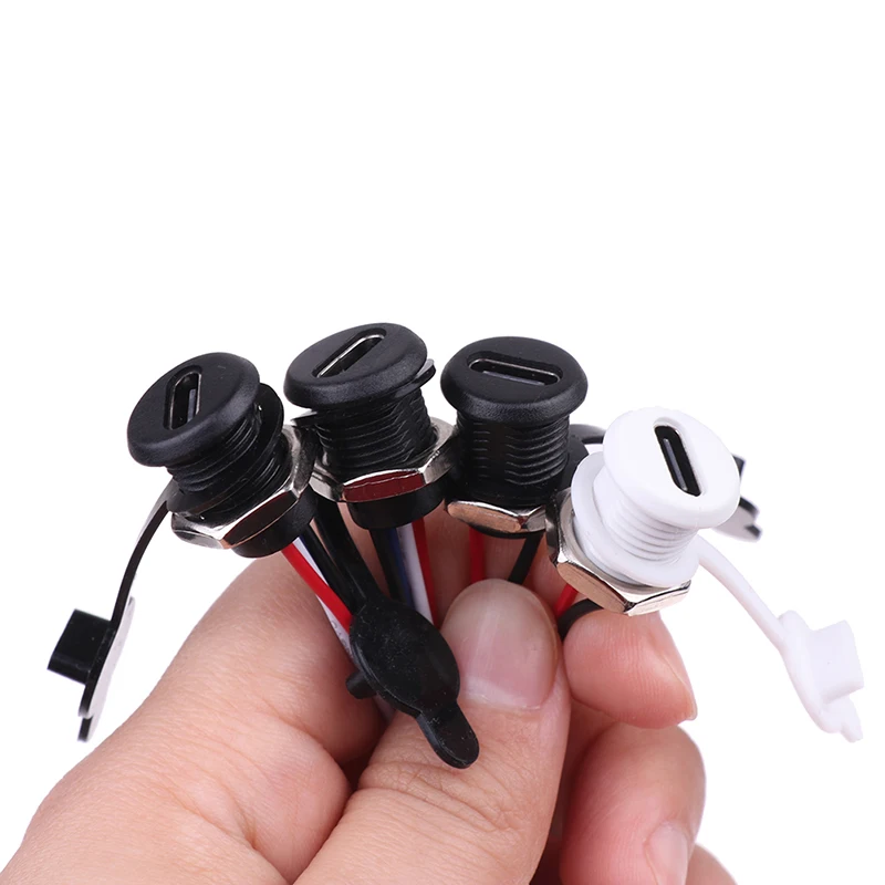 USB-C 2/4/5Pin High Current Charging Socket With PH2.0 Nut Snap Lock Plate USB Type-C Female Waterproof Female Connector Jack