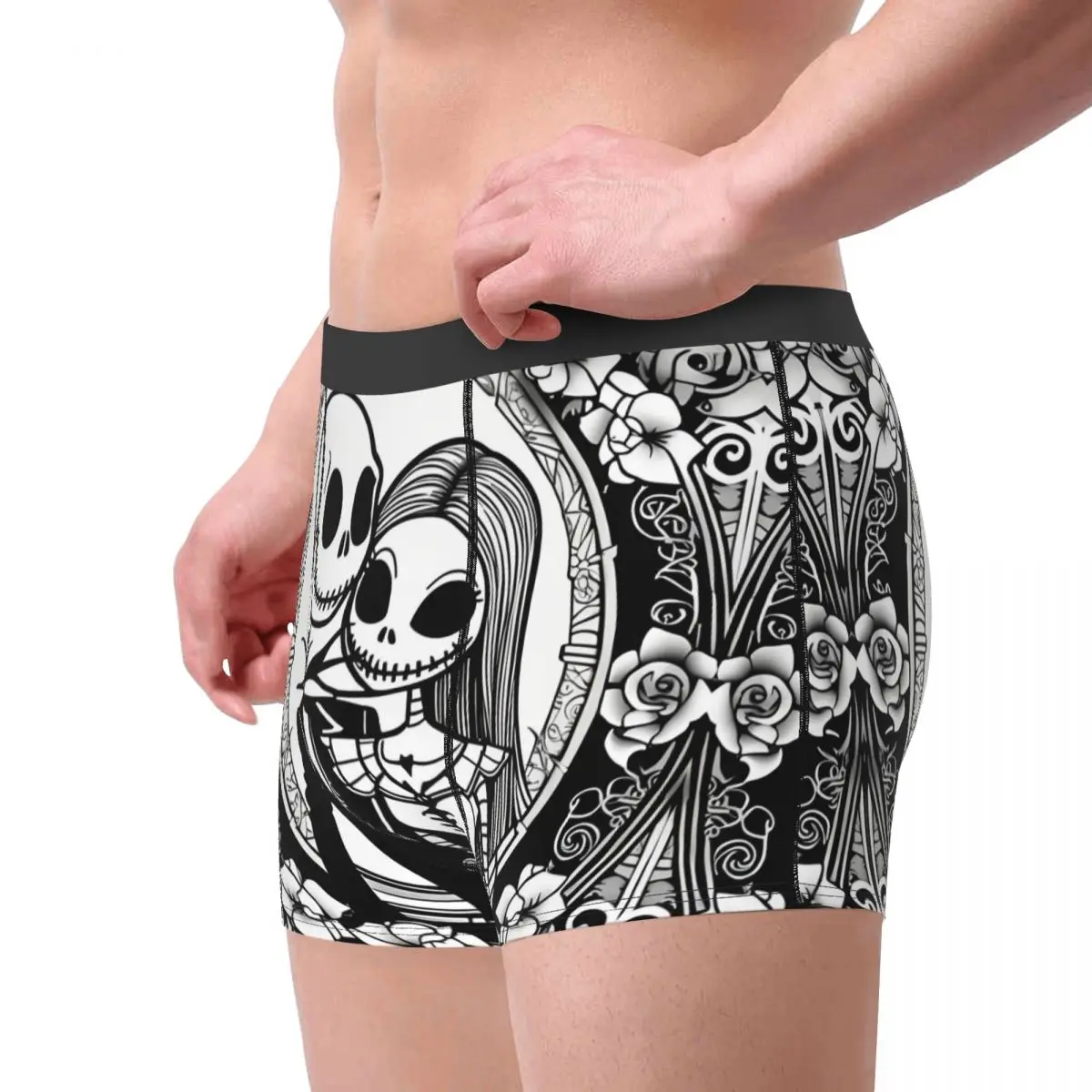 Custom Male Fashion The Nightmare Before Christmas Underwear Gothic Skull Boxer Briefs Soft Shorts Panties Underpants