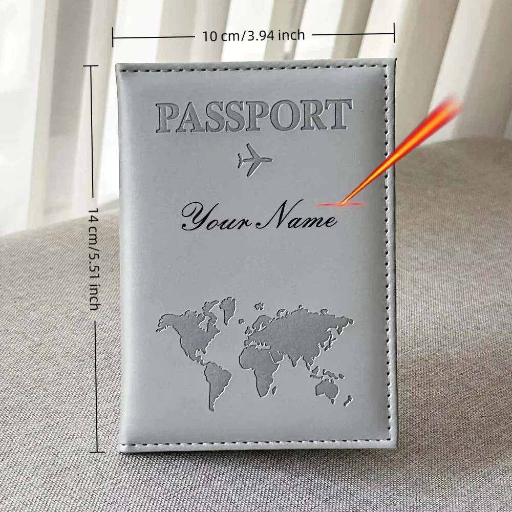 Customized EU European Union Passport Cover Couple Map Passport Book Covers Women Travel Personalised Wedding Drop Shipping view 2