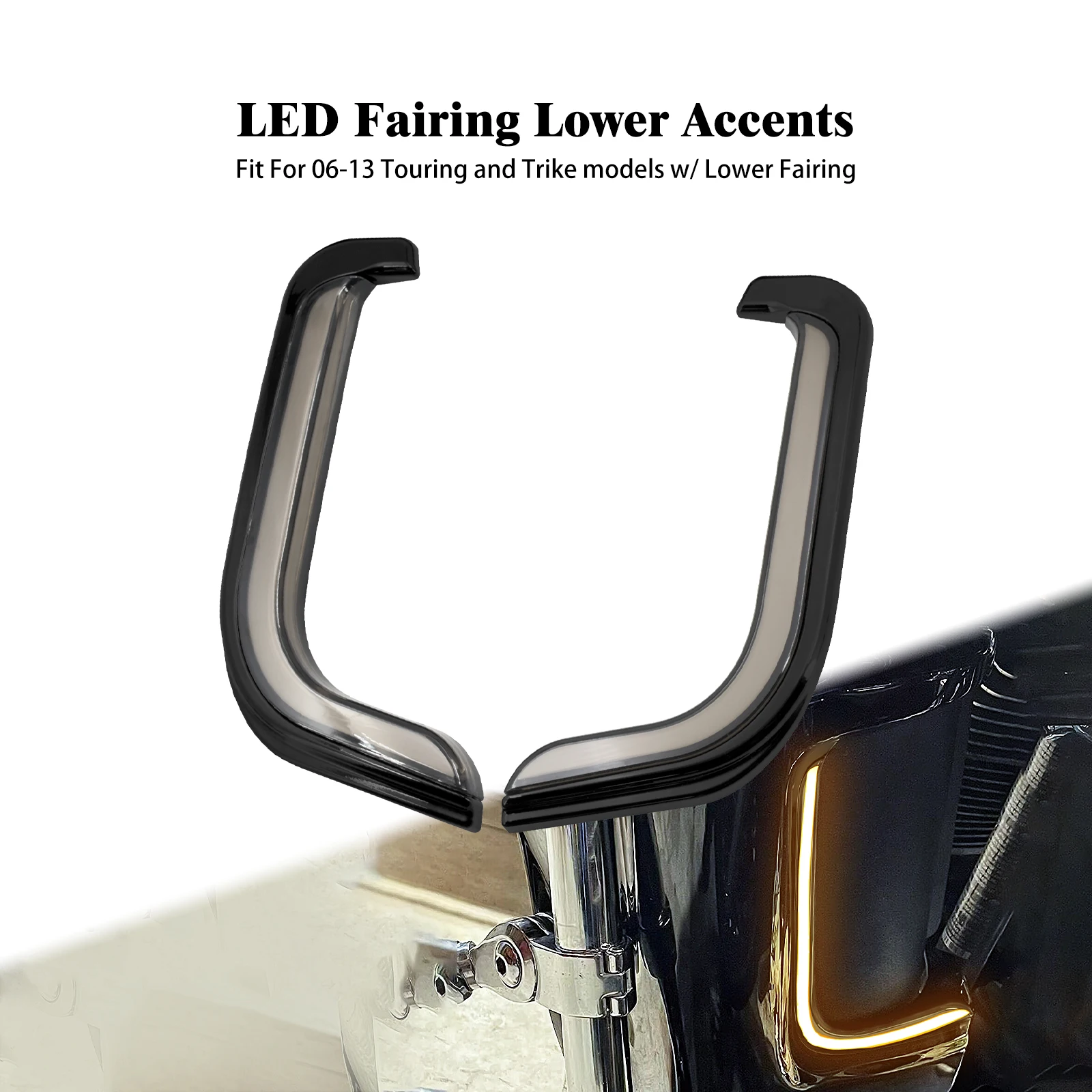 Fairing Lower Grills Light For Harley Touring Electra Tir Glide Road Glide 06-13 Motorcycle LED Turn Signal Lamps Accessories