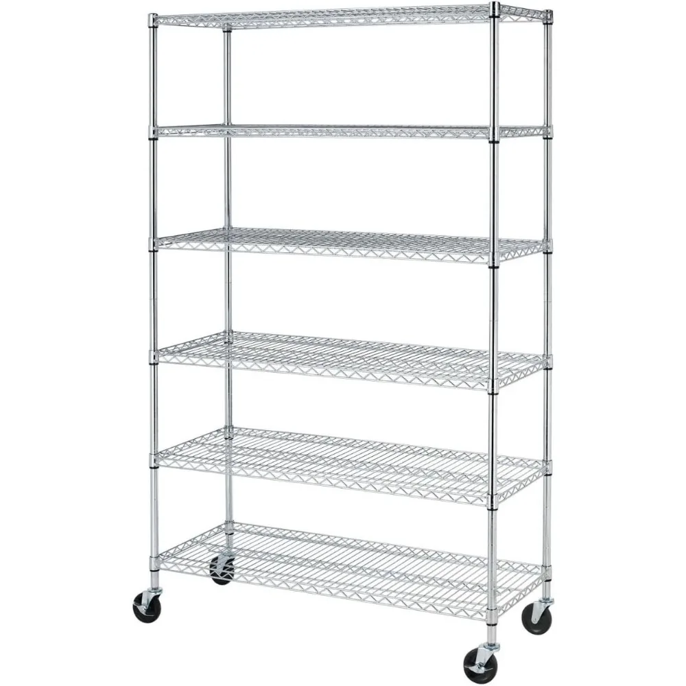 

BestOffice 18x48x72 Storage Shelves Commercial Heavy Duty Metal Shelves Garage Organizer Wire Rack Shelving Storage Unit Shelf