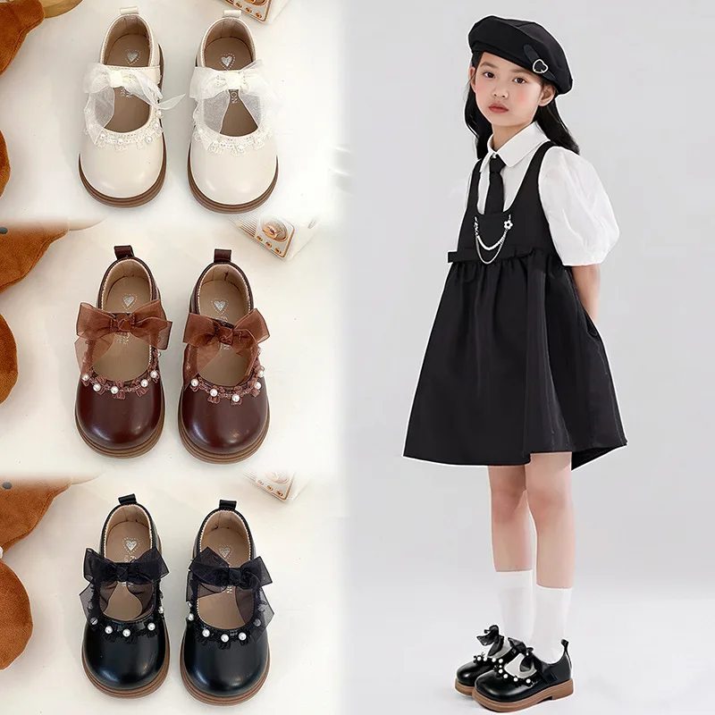 

2025 Spring Autumn Little Toddler Girl Leather Dress Shoes Kids Cute Oxfords Bright Colors Girls Party Performance Dance Shoes
