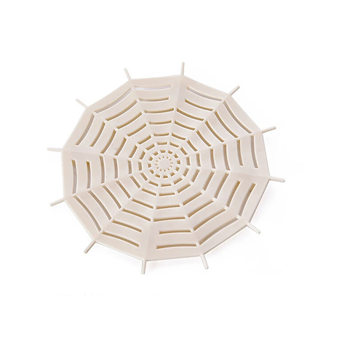 

Spider Web Sink Strainer Beige Soft Trp Flexible Hair Stopper Kitchen Bathroom Drain Filter Basin Filter Strong Suckers