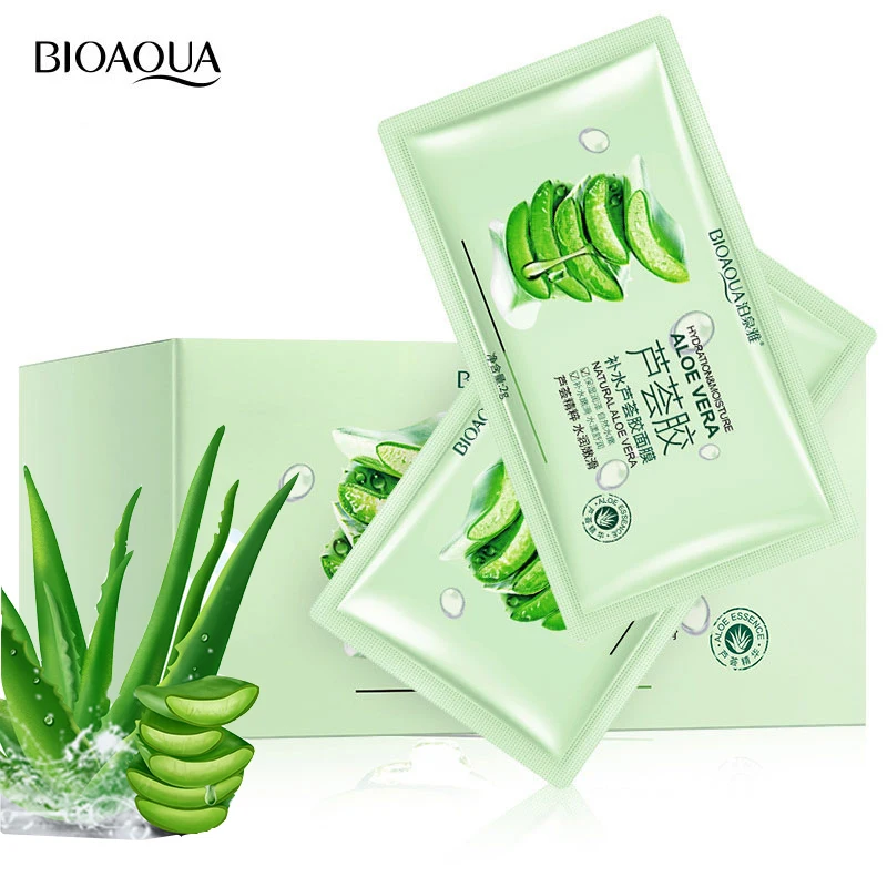 30Pcs Moisturizing Aloe Vera Gel Facial Mask Hydrating Refreshing Remove Acne Oil Control Sleeping Mask Shrink Pores Facial Care