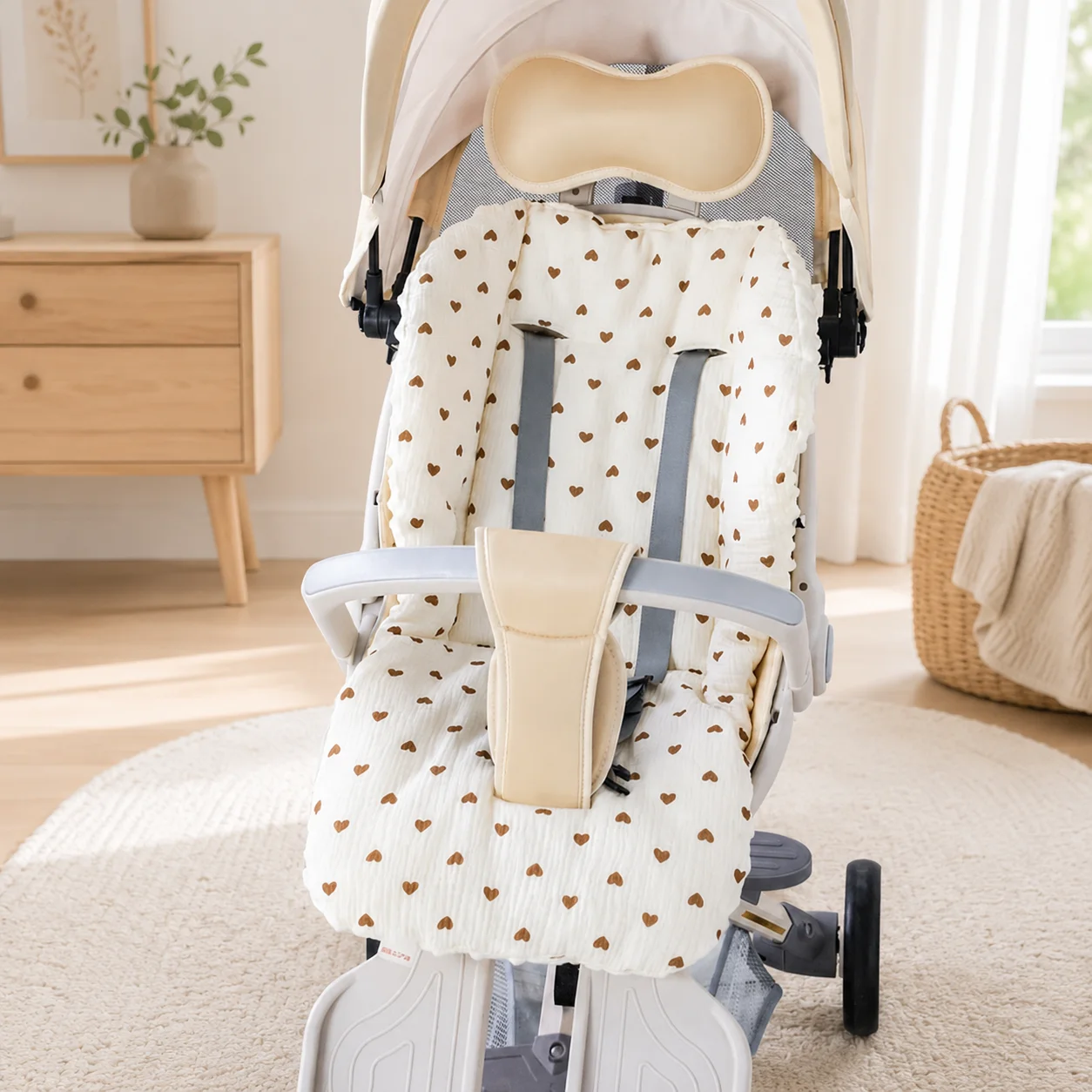 Baby stroller seat cushion, baby stroller cotton pad, stroller seat pad, baby stroller liner, breathable stroller accessory, suitable for both boys and girls