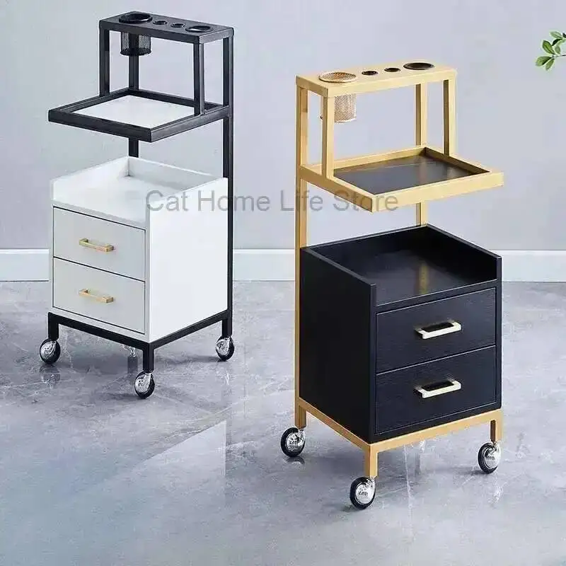 

Wheels Storage Trolley Aluminum Rolling Pink Beauty Organizers Trolleys Hair Salon Stations Furniture Cosmetic Lash Cart Tools