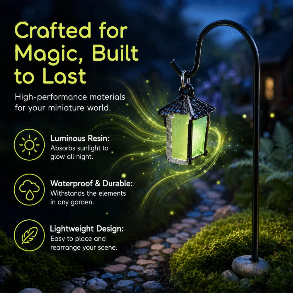 Glow-in-the-Dark Garden Decorative Stakes Miniature Night Light Miniature Stakes Outdoor Decor Vintage Lantern