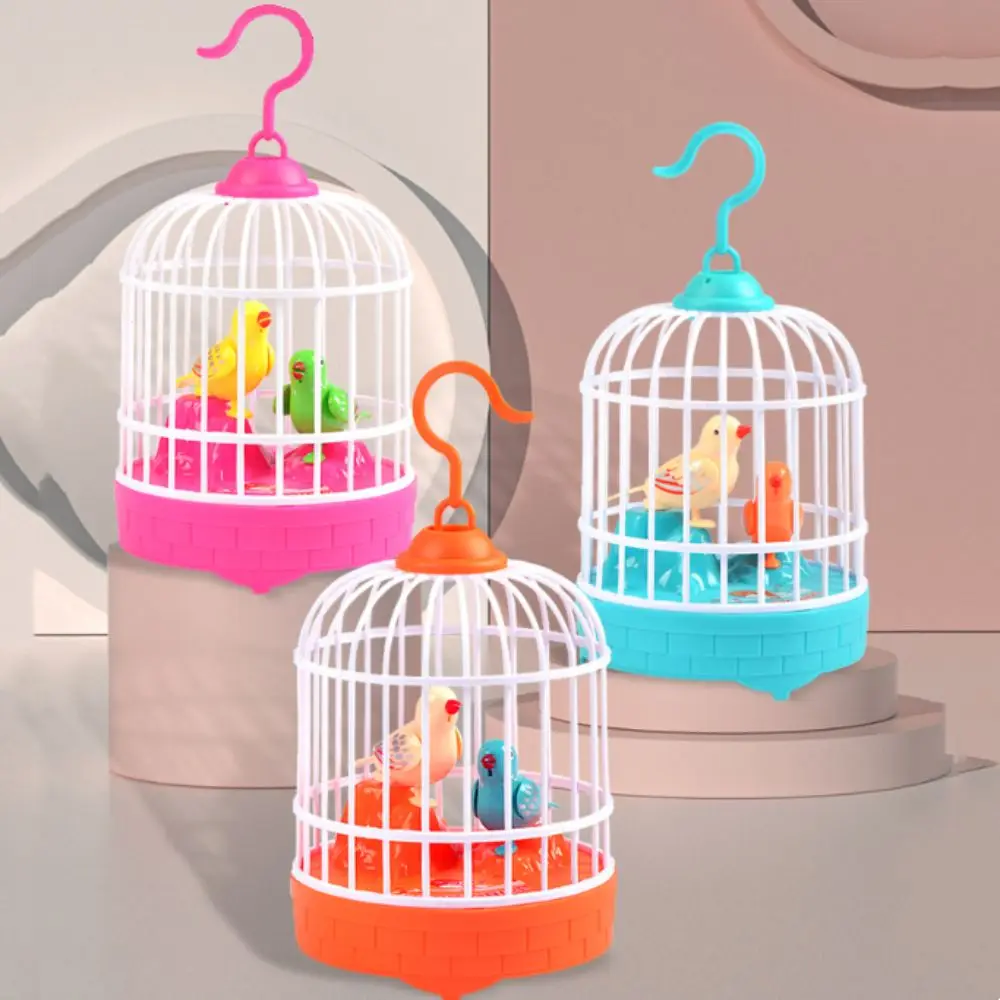 Sound Control Electric Bird Cage Realistic Voice Parrot Cage Talking Electric Bird Funny Educational Simulation Bird Cage