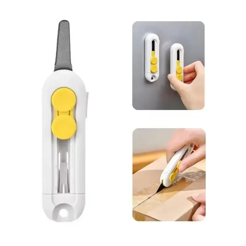 Magnetic Courier Opening Knife Multifunctional Portable Courier Unboxing Knives Retractable Self-locking Rebound Art Knife Tool