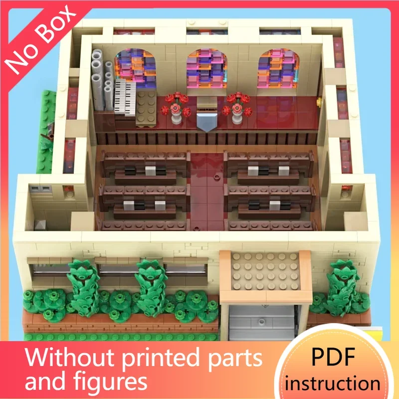 classic cartoon scene diorama bricks church blocks house town haus moc fans building gift kid movie toy product decor setChristm
