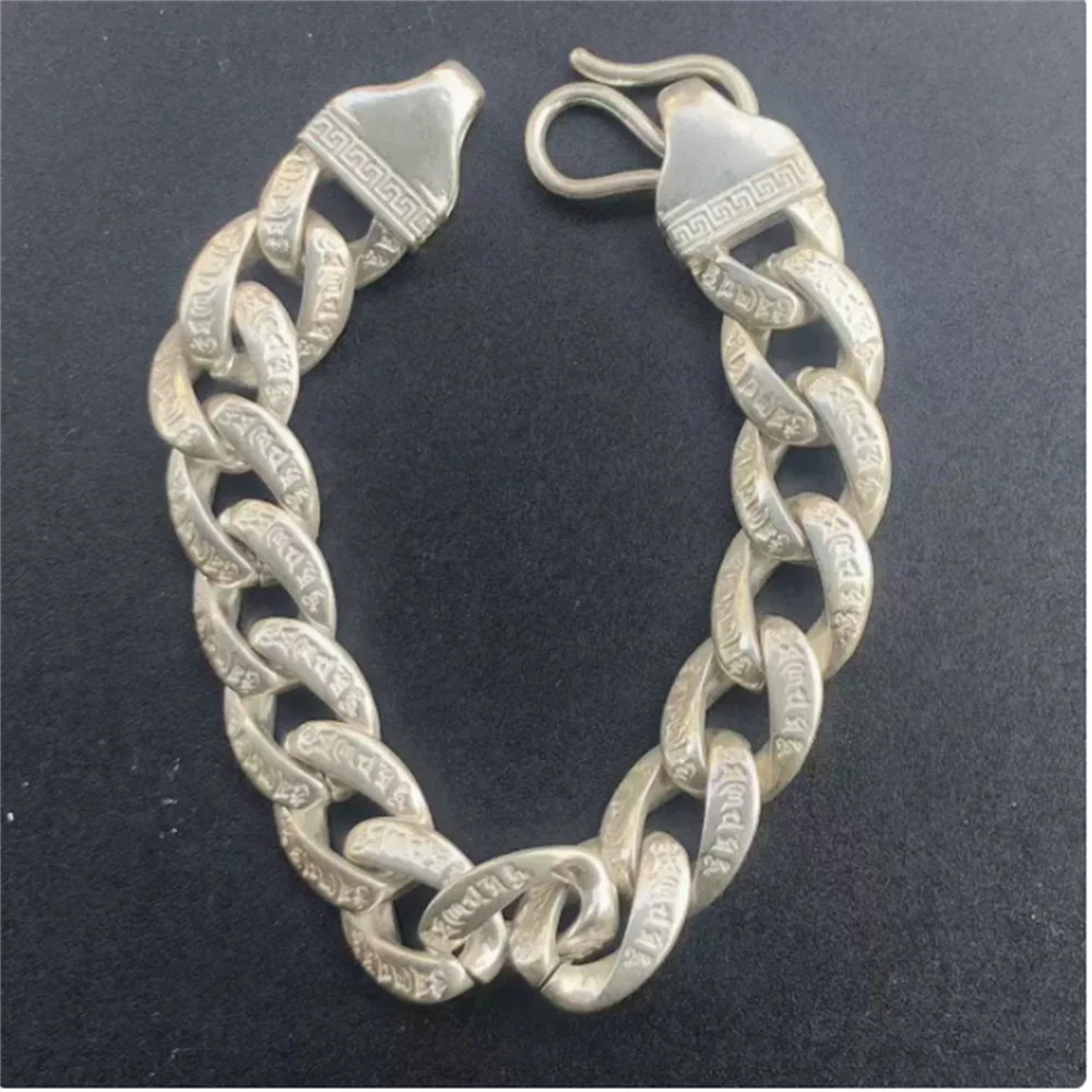 

inserted piece bracelet men and women accessories Thai silver vintage antique finish non-fading