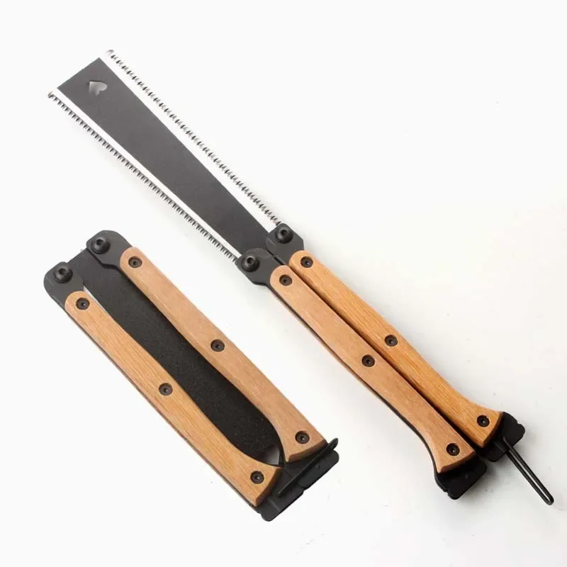 Folding 5.5 Inch Small Handsaw 11/15TPI Double Edges Pull Saw SK5 Steel Wood Saw for Woodworking Camping DIY Small Projects