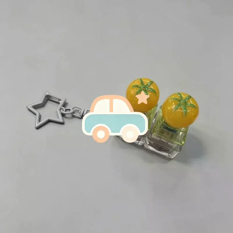 Fruit Keycap Stress Relief Clicker Keychain Flexible Silicone Vegetable Pendant Keyring for Luggage Tag Accessory