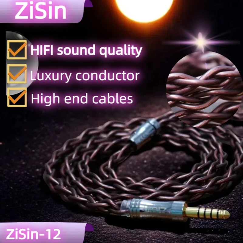 

ZiSin Flagship High-end 8 Core Headphone Replacing Cable With 2.5/3.5mm/4.4mm 4PIN XLR For HD560 HD650 HD700 HD800 HIFIMAN ANAND