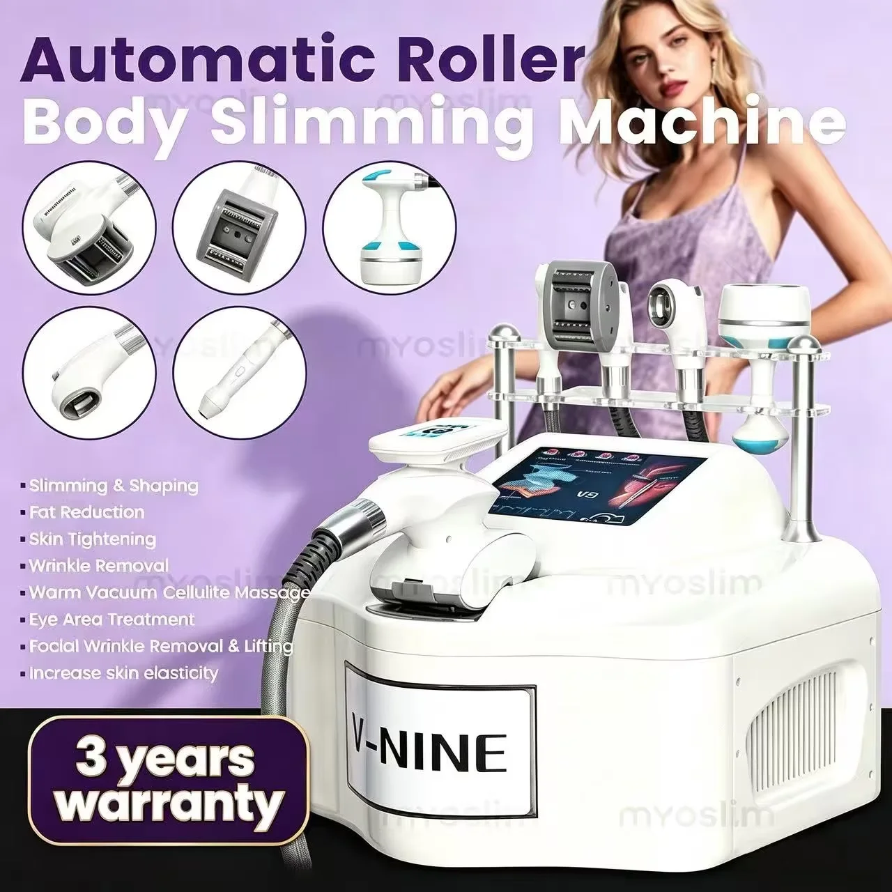 Cellulite Remover V9 Body Shape Infrared Vacuum Roller Weight Loss 40 Khz Cavitation Vacuum R F Machine For Salon Butt Lift
