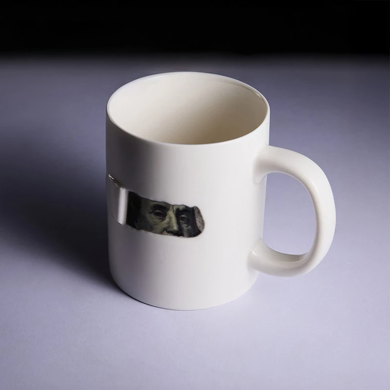 Ceramic Coffee Mug with 3D Tear Open on Cup Wall Large Capacity Coffee Cup Water Cup Art Home Novelty Coffee Mug Gits