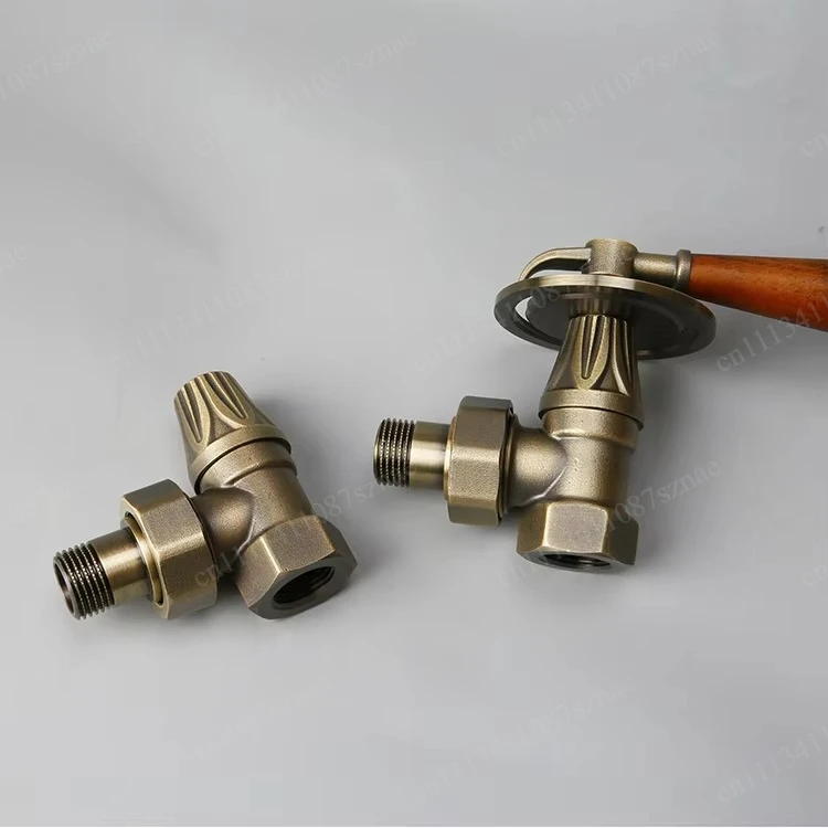 Manual Cast  Radiator Valves Antique Brass Classic Traditional Radiator Valves Used for Heating Switch Control