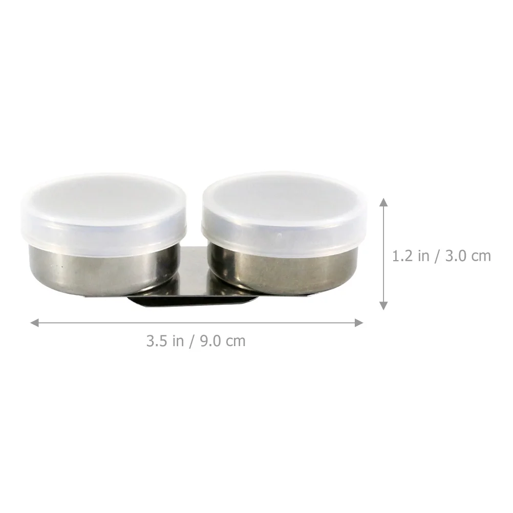 2Pcs Painting Brush Washing Pot Stainless Steel Oil Color Pot with Lids Pen Cleaning Container for Art Supplies