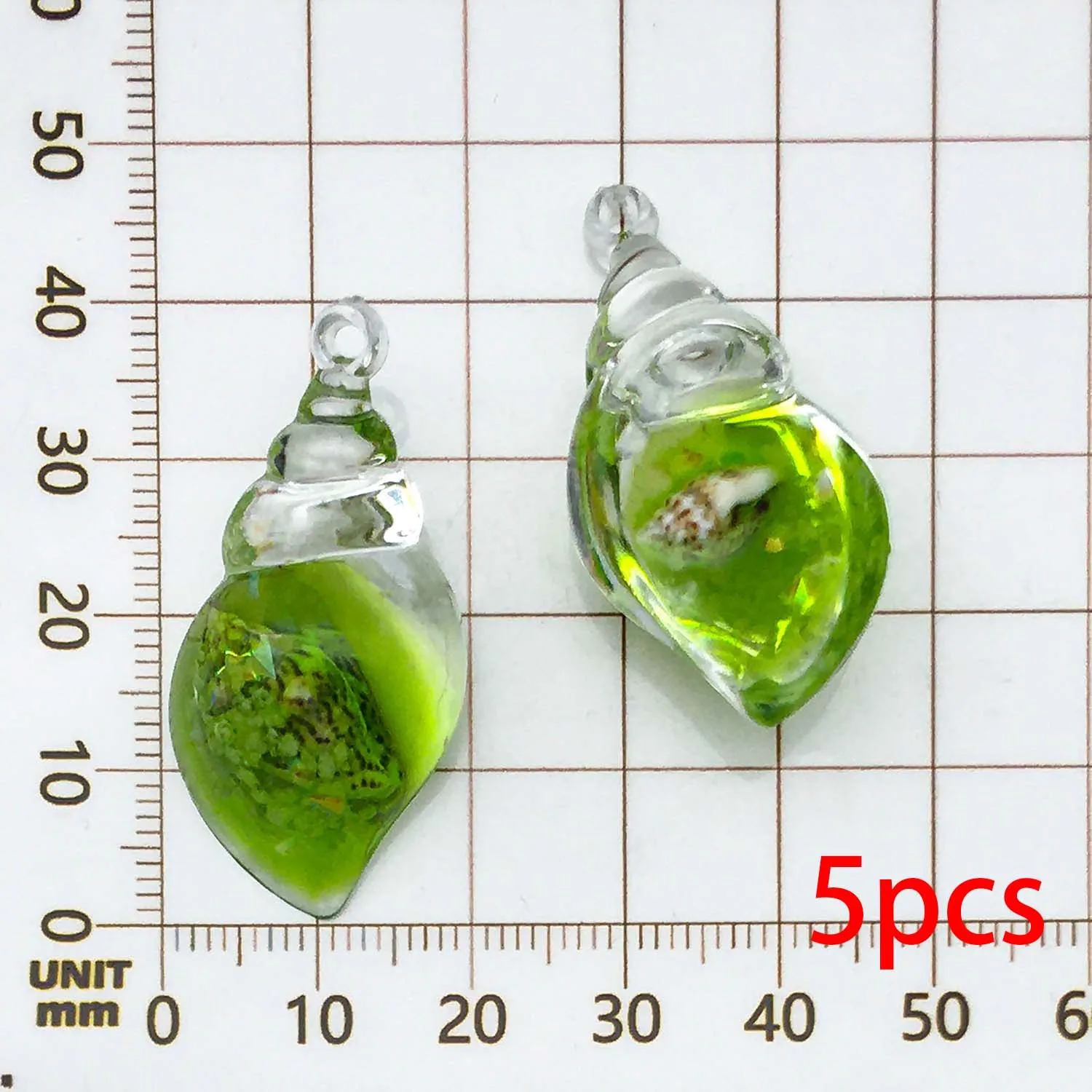 5pcs Luminous Conch Design Charms for DIY Jewellery Making