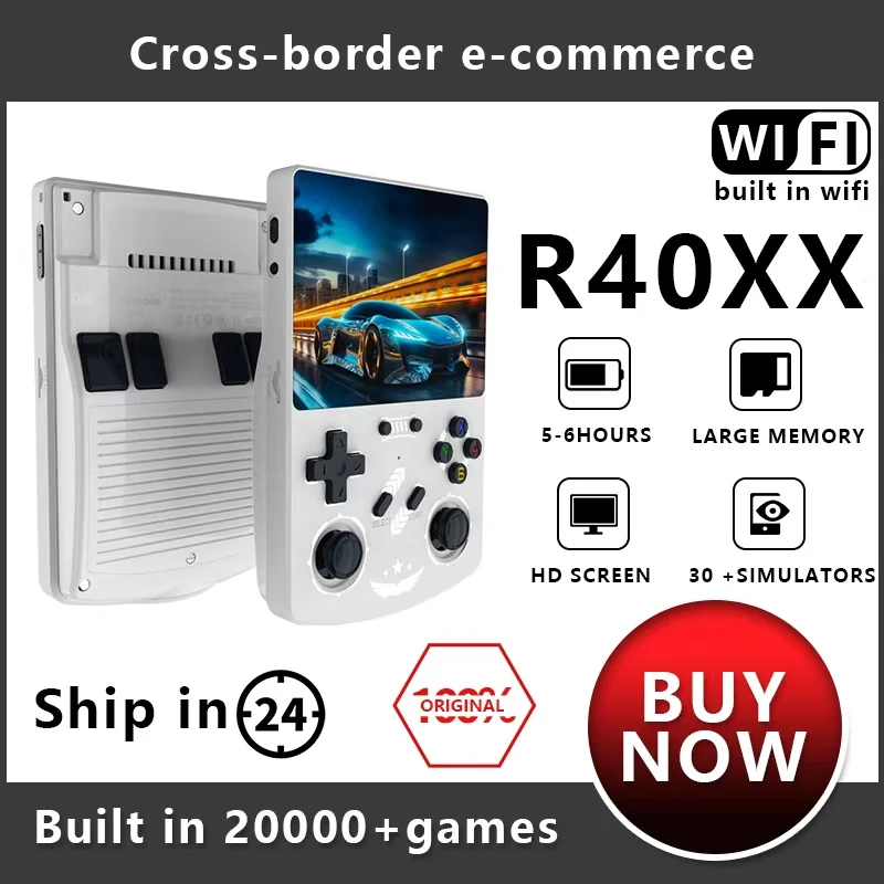 NEW ARRIVAL! R40XX Retro Handheld Console - 4.2 inch HD IPS Screen, Built-in WiFi, 4000mAh Battery, Portable Video Player