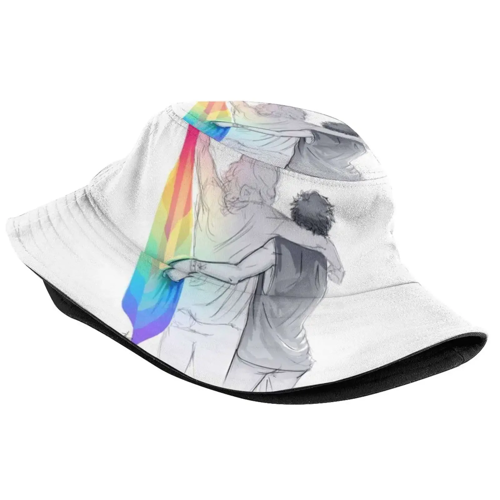 The Rainbow Flag: 'I Would If I Could… Not Yet, But Soon.' Sun Cap Fisherman Hat Bucket Hats Rainbow Flag Pride 1D Larry