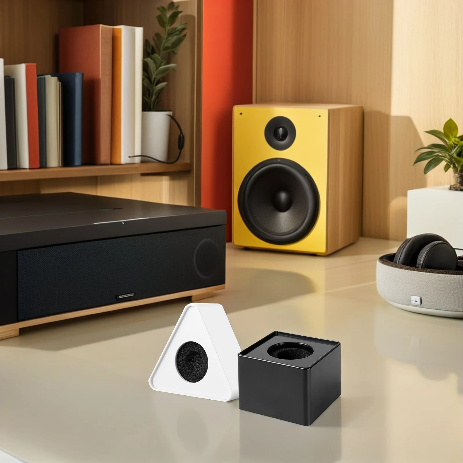 

2Pcs Portable ABS Interview Microphone Logo Flags Triangle Square Shapes Suitable for Professional Mic Station Clip on Cube Mic