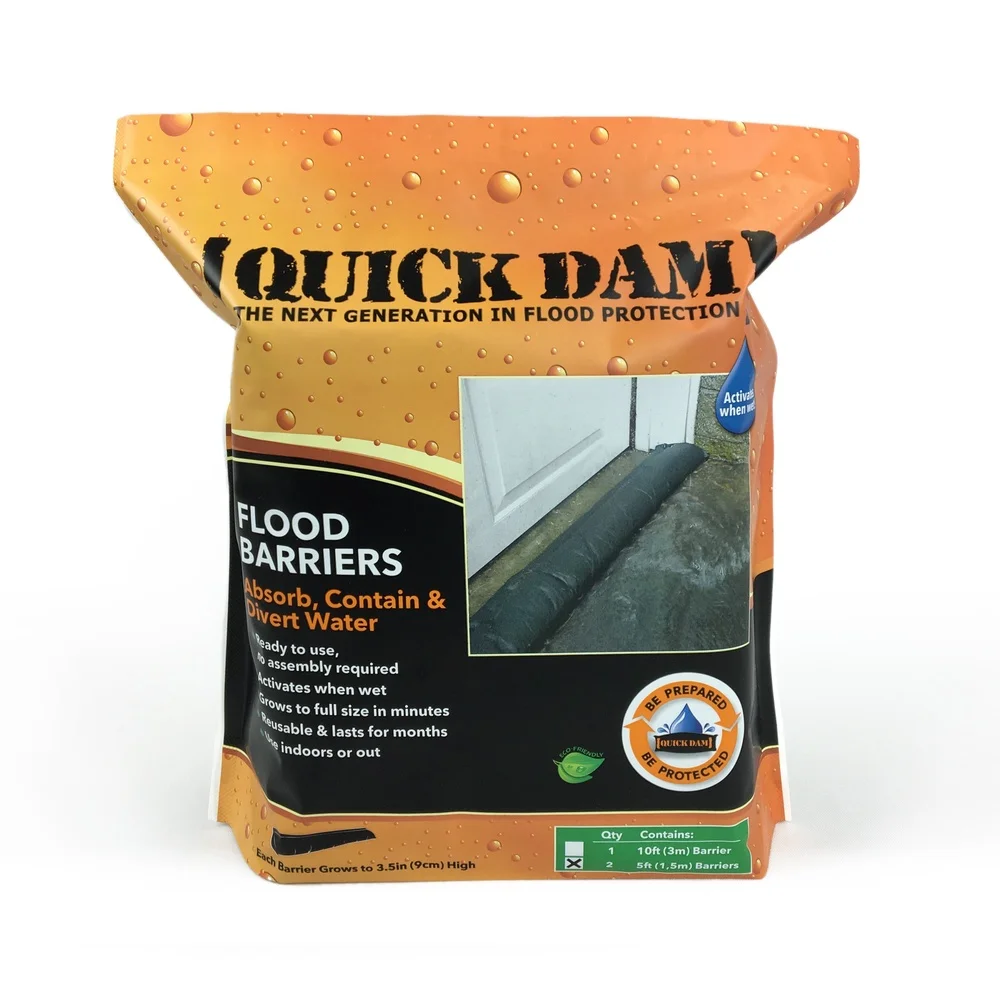 Expanding Flood Barrier 6 In X 5 Ft Water Activated Absorbent Control Divert Protect Home Emergency Flooding Solutions 2 Per Bag