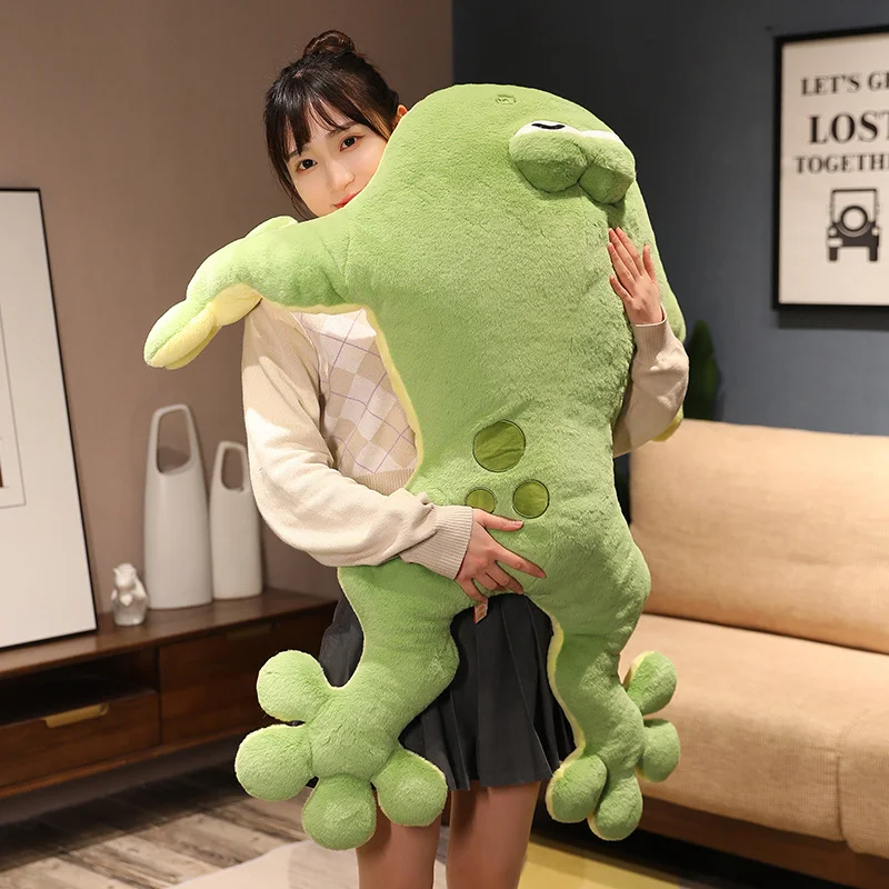 60-130cm Giant Big Frog Plush Toy Stuffed Plushies Grogs Throw Pillow Cushion Home Decor Kids Birthday Gift for Boy Big Eyes