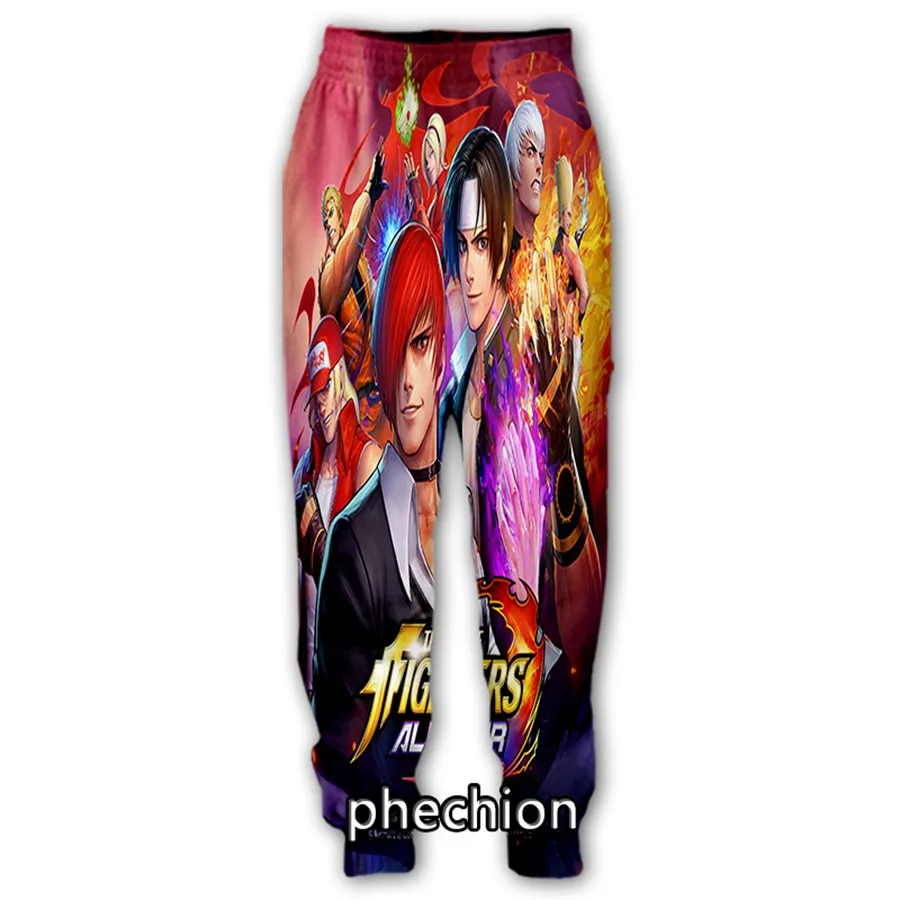 Phechion-Pantalones largos deportivos para hombre y mujer, pantalón informal holgado con estampado 3D del rey de los luchadores, K171