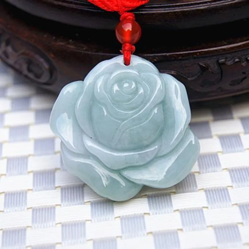 

Новый модный и стильный женский кулон из розового нефрита (жадеита) — ожерелье с подвеской из нефрита.