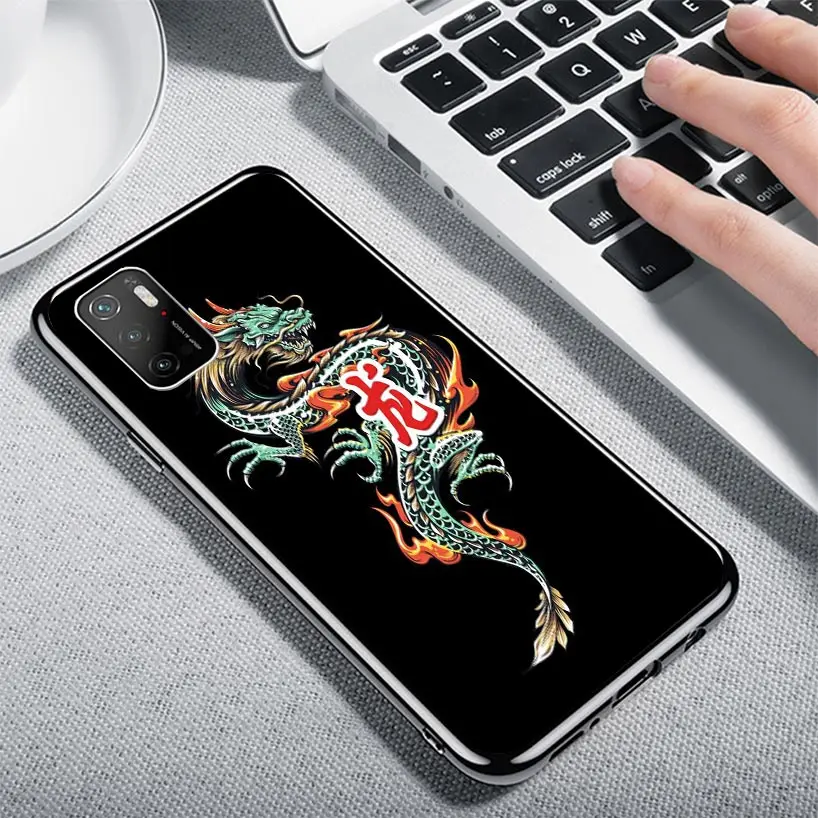 Asian Dragons Animal Tattoo Case Phone Cover for Xiaomi Poco X3 Nfc X5 X6 X4 Gt F6 F5 Pro F4 F3 F2 M5S M5 M4 M3 5G Trend Fundas