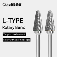 Chowmaster Carbide Burr 6mm Shank Grinder Rotary Tool Rasp Bits L LX Type Rotary File Wood Metal Carving Electric Grinding