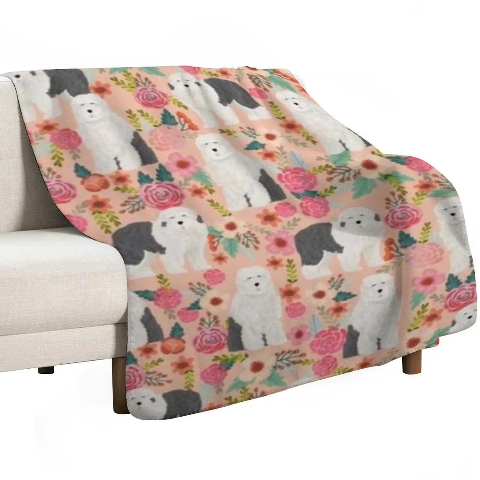 OLD ENGLISH SHEEPDOG Throw Blanket for winter Custom Stuffeds warm winter halloween For Decorative Sofa Blankets