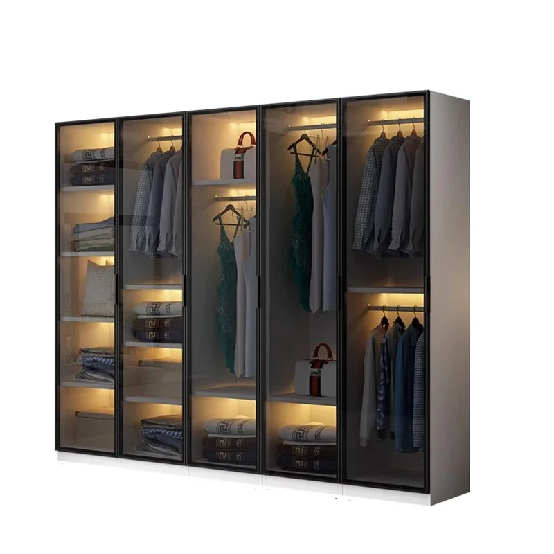 

Luxury Modern Wardrobes Display Clothes Wooden Simple Wardrobes Apartment Mueble Para Colgar Ropa Home Furniture