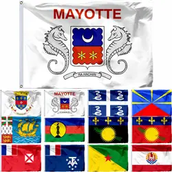 France Mayotte Islands Flag Martinique of FLNKS 3X5FT Guadeloupe and Guiana 90X150CM Polynesia Banner Saint-Pierre and Miquelon