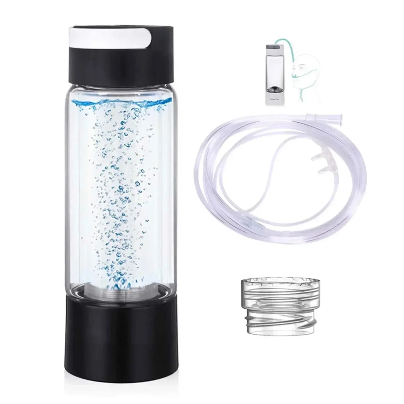 Hydrogen Rich Water Generator Bottle, SPE PEM Hydrogen Water Cup, 1200-5000PPB High Concentration H2 Inhalation Device