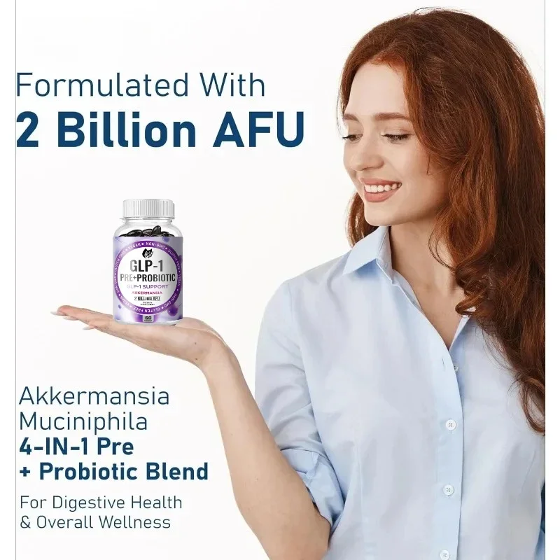 GLP-1 مكمل البروبيوتيك البريبيوتيك مع كبسولات Akkermansia Muciniphila لهضم الأمعاء ودعم تنظيف الكبد #3