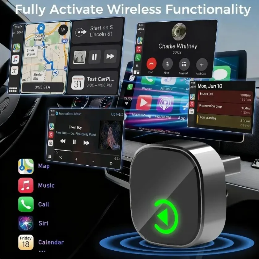 دونجل CarPlay اللاسلكي محول تلقائي Android 2in1 أنظمة السيارة الذكية AI صندوق ذكي للسيارة مع CarPlay السلكي #4