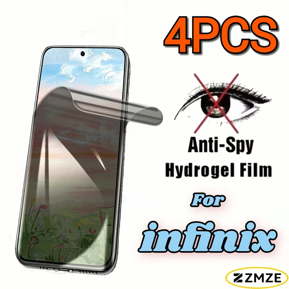4er-Pack Hydrogel-Folie für Infinix Note 60 50 40 30 10 Pro+ 60 Ultra 50S 50X Sichtschutzfolie für Infinix Note 40S 40X 30 VIP 30i