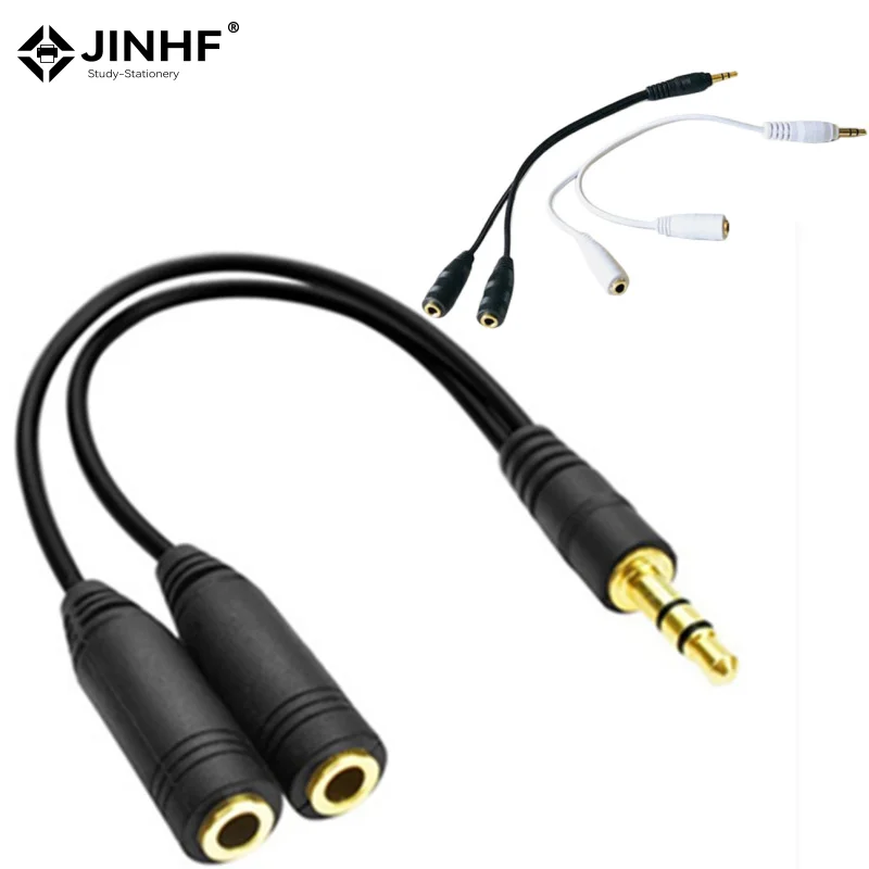 Dual Female Audio Cable Y Splitter Cable 3.5 Mm 1 Male To 2 For Earphone Headset Headphone MP3 MP4 Stereo Plug Adapter Jack