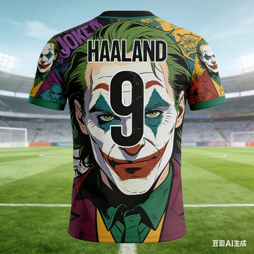 Adult and Children's Dark Style Haaland Fan Jersey Clown 3D Printed Training/daily Casual Sports T-shirt