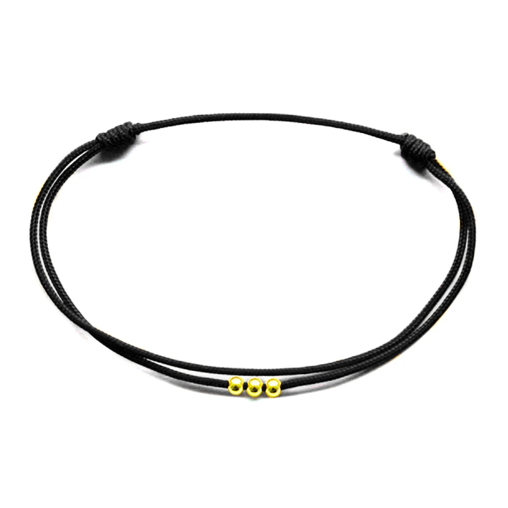 Black Cord Bracelet for Men Adjustable Red String Bracelets with Beads for Women Unisex Adult Nylon Cord for Father Day Jewelry