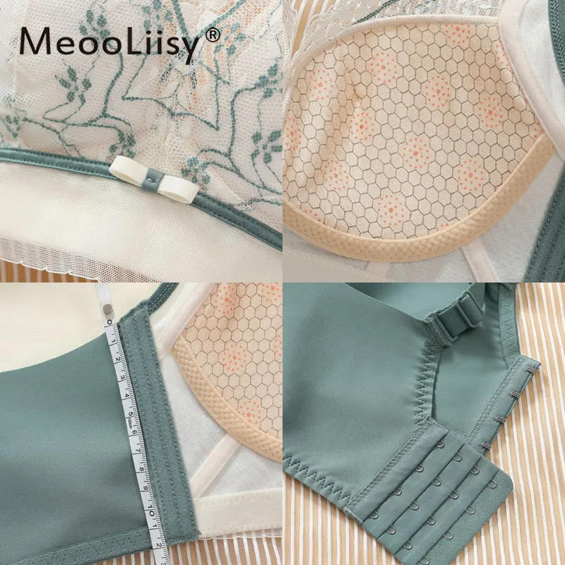 MeooLiisy Thin Cup Push Up Bras for Women Sexy Lace Breathable Underwear No Wire Comfortable Lingerie