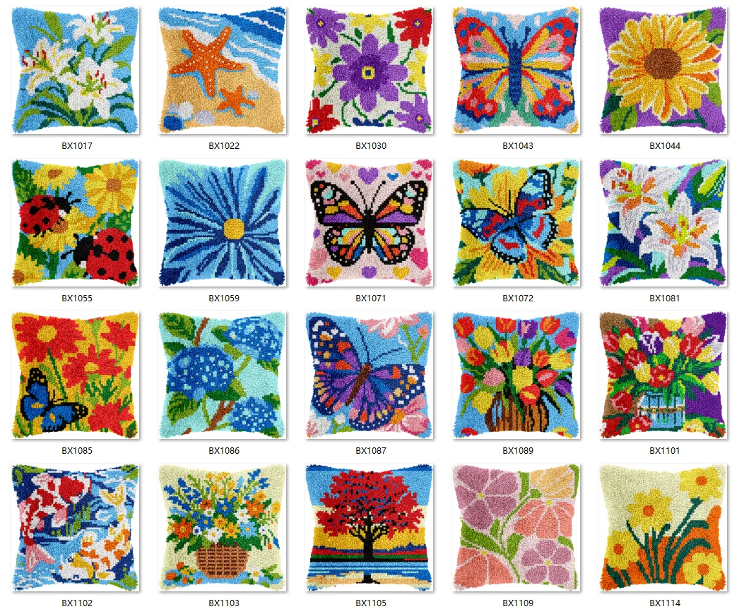 

LILY Flowers DIY Carpet Segment Embroidery Latch Hook Rug Kit Handcraft Embroidered Material Package 43-43CM