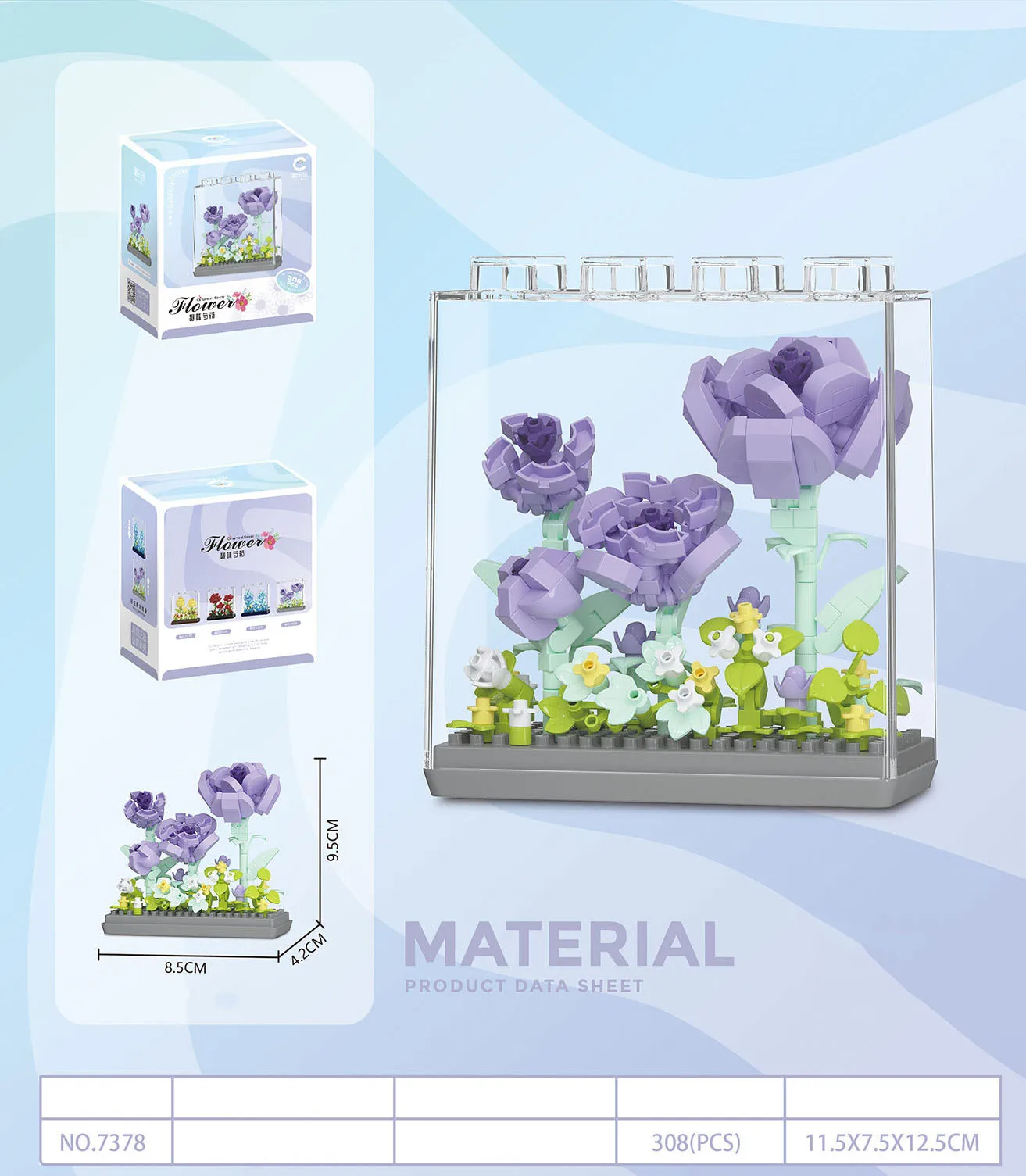 Idée fleur monde boîte secrète Micro diamant bloc tulipe Rose jacinthe pivoine nanobriques 3D mur construction brique jouets pour filles cadeau