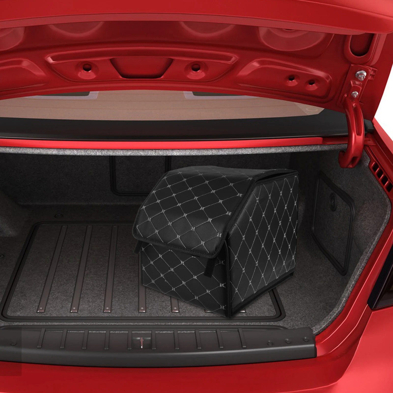 

Foldable Car Organizer Black Gold Small Multifunctional Storage Trunk Storage Box Collapsible SUV Trunk Accessories